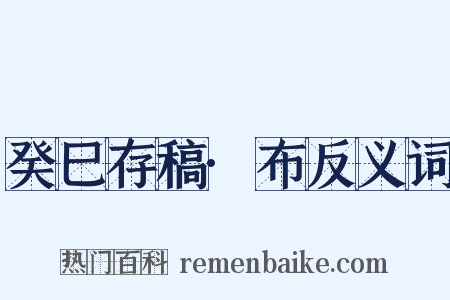 癸巳存稿·布反义词是什么意思的图片